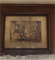 Antique Oak Frame Family Portrait