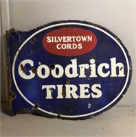Goodrich Tires Dbl Side Porcelain Flange Sign