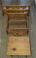 Solid Wood Step stool and Two shelves