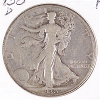 1938-d Walking Liberty Half Dollar (KEY DATE)