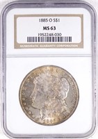 1885-o Morgan Silver Dollar (NGC MS63 Toning)