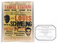 Max Schmeling Signed Fight Handbill (Repro.)