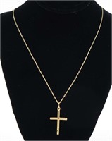 14K Gold Cross & Necklace