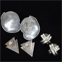 3 Pair Sterling Silver Earrings