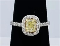 1.30cts Fancy Yellow Diamond 14k Gold Ring