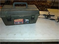 Field box with two fishing poles