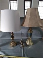 2 gold tone lamps 
Blue and gold is 29"