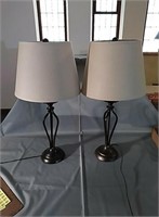 Pair of Hampton bay lamps 
28" tall like new