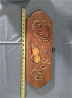Wooden lemon soap sign