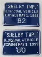 Unusual (2) Piece Lot of Shelby, TWP Disposal