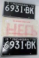 Pair of 1979 Michigan License Plates.