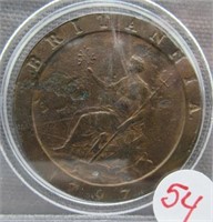 1797 British Large Cent. Used In Colonial
