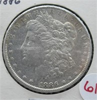 1886 Morgan Silver Dollar.