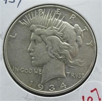 1934 Peace Silver Dollar. Better Date.