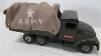 NOS 1950's HAJI Japan Army Jeep Tin Friction Toy.