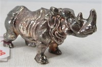 Sterling Silver Overlay Rhino. Measures: 1.5"