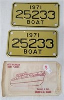 1971 Michigan Boat License Plate.