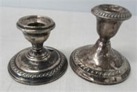 Sterling Silver Candle Stick Holders. Note: Do