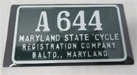 Ever See One? Rare Mint Maryland State Motorcycle