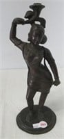 Egyptian bronze statue. Measures: 10.5" Tall.