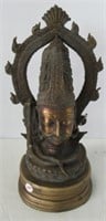 Bronze oriental statue. Measures: 15.5" Tall.