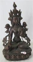 Oriental woman cast statue. Measures: 12.5" Tall.