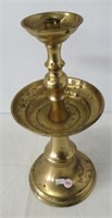 Metal compo candle stick holder. Measures: 15.25"