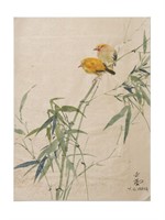 Chinese Painting of 2 Birds by Wang Yachen