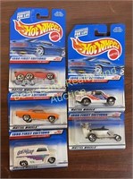 5 1998 first edition hot wheels die cast cars