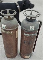 2 copper fire extinguishers - Essanay & Buffalo