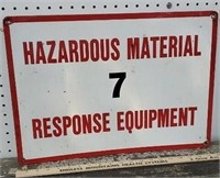 Hazardous material heavy fire department sign