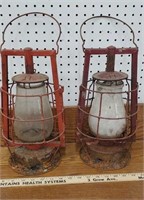 2 fire department lantern parts - both need work