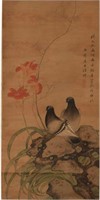 Chinese Painting of Pigeons by Gai Qi