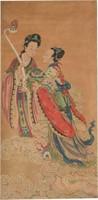 Unsigned Chinese Painting of Court Ladies, 19th C#