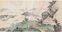 Landscape Painting, Zhang Gunian Given to Kaichun