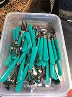 Turquoise flatware