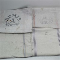 (4) Seamless Heavy Cotton Feed Sacks