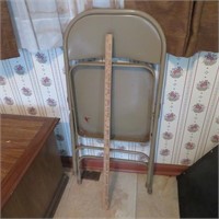Metal Chair & Yard Sticks