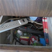 Surge Protector & Assorted Contents of Drawer