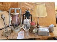 Lights and lamps, kerosene, flashlight