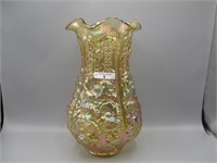 Fenton Poppy Show vase- PASTEL marigold