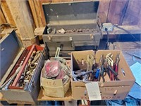 Box of tools, (2) Craftsman metal tool boxes