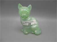 Fenton green opaque sitting cat