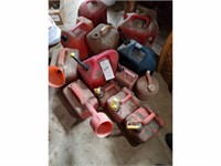 large lot of miscellaneous gas tanks