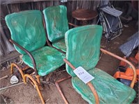 Vintage porch glider with chair, etc