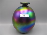 Barber Fetty 9" purple irid. vase '75-Sample