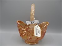 Fenton Lily Valley basket w/ frosted handle