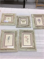 Set of five pictures  embossed
