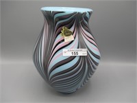 Barber Fetty 8" dark pulled feathers vase '76