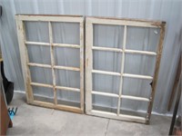 2 (8) pane wood windows 36" x 24"